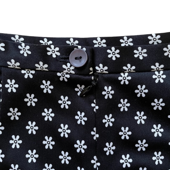 Vintage 90s Y2K Jacob Black White Floral Print High Waist Mini Skirt Medium - Picture 3 of 4